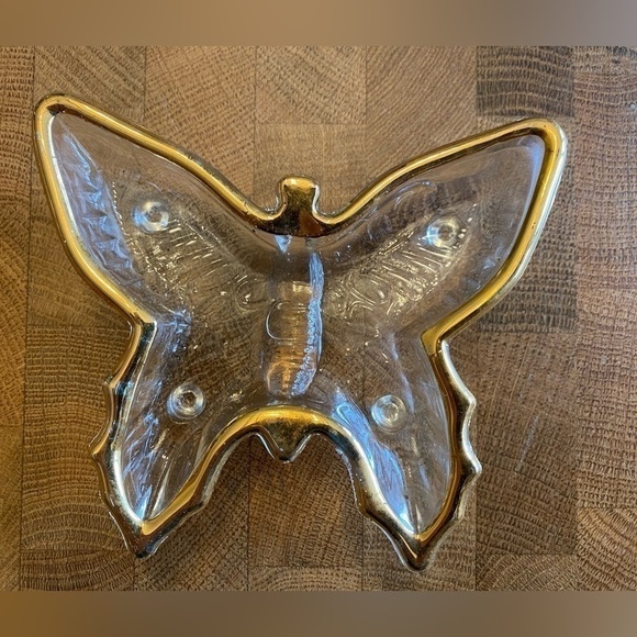 Jeannette Glass Company Butterfly Dishes (5) 22k Gold Edging-Original Box - Picture 6 of 13